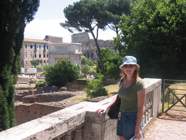 Katie w/ view of Colseum