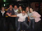 Photo taken by 103.3 FM at Dirty Little Roddy's a few blocks from the Grove - Debbie, Rob, Dave, 2 Katies, Ken, Amy