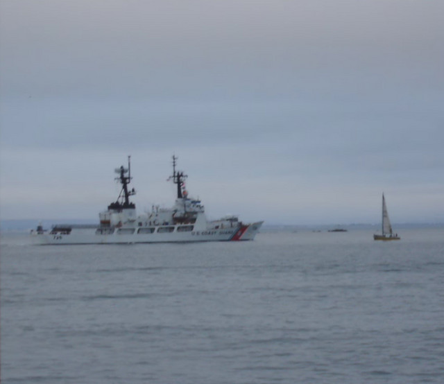 Coast Guard drove by during the reception