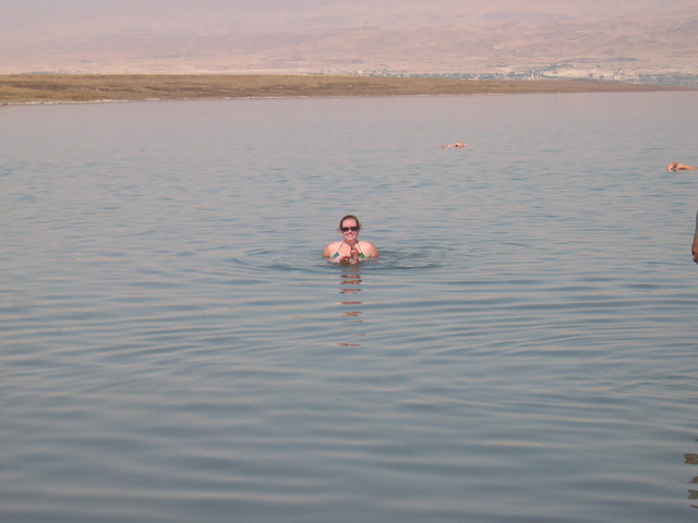 Me floating in the Dead Sea