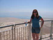 Me at Masada, with view of Dead Sea