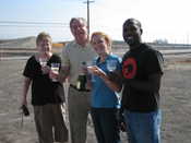 Katie's dad & stepmom brought the bubbly!