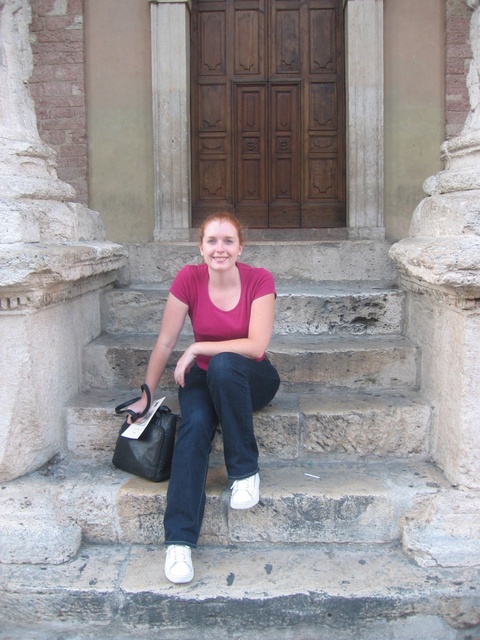 Katie on the steps