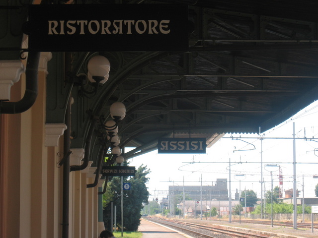 At the train station 