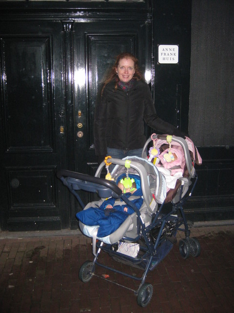 Katie in front of Anne Frank House