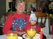 Xmas Breakfast - Grandma & Preston