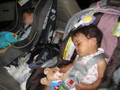 The kids passed out in the car