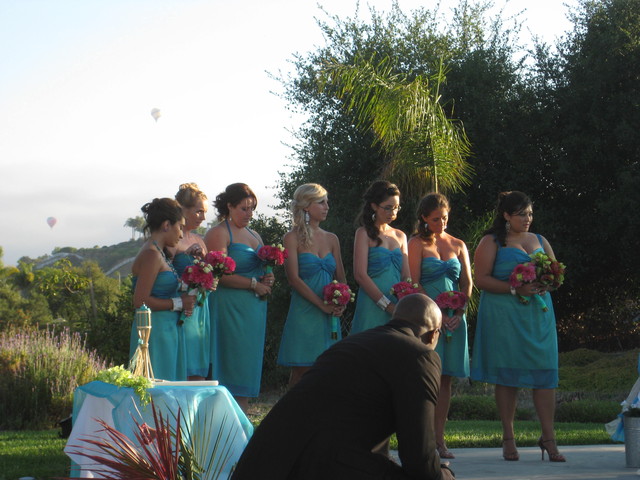 Bridesmaids (cool view of hot air balloons)