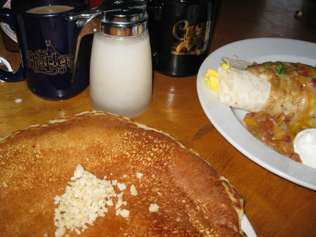 Charley's Restaurant in Paia - Macadamia Nut Pancakes with Coconut Syrup
