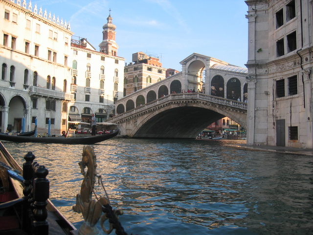 Going Under Rialto Bridge