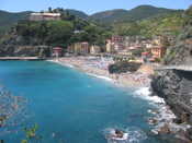 1st view of our final destination!! The town of Monterosso (town 5).