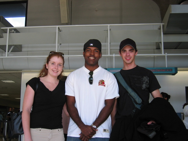 Katie, Mike & Ben at airport