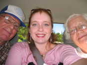 Grandpa, Katie, & Grandma in back seat