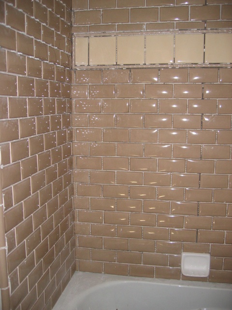 Bathroom #4 Tiling  -- no grout yet