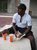 Mike Eating Lunch at Independence Mall