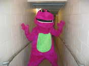 Barney, about to get his ass kicked, again...