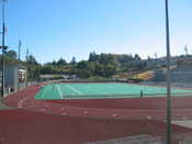 The football field behind the park