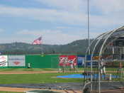 Behind home plate