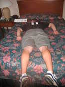 He's always passing out!!